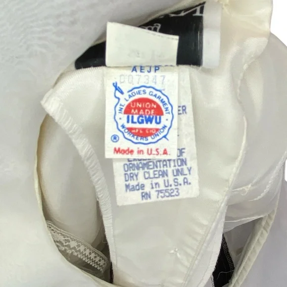 NWT Vintage Cocktail Dress Women’s Size 14 Black White Ruffles Party Holiday 80s - Picture 9 of 10